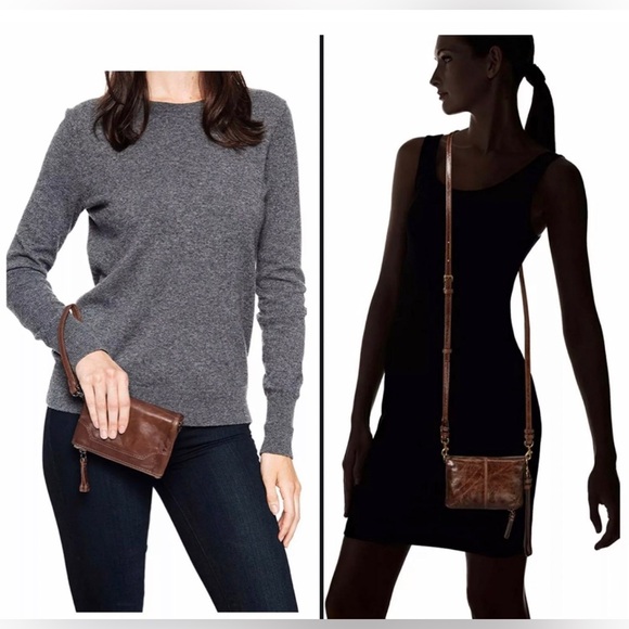 Frye Leather Stadium Bag Crossbody Wristlet Cognac Brown Retail $178 - Picture 14 of 14